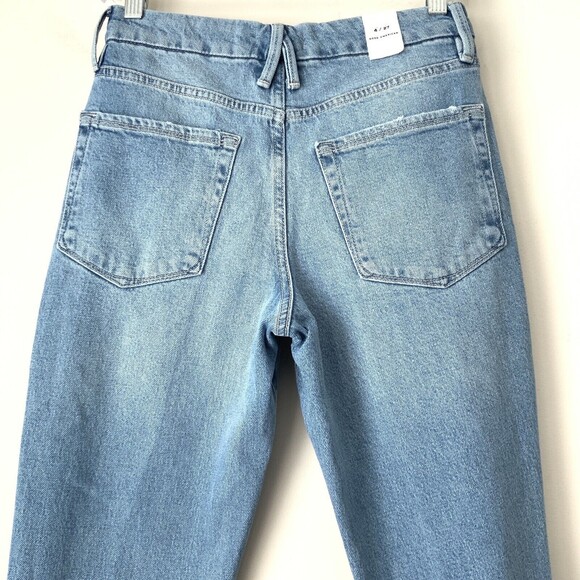 Good American Jeans Size 4 Blue Indigo129 Distressed Busted Knee Bootcut - Picture 11 of 12